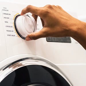 Dryer knob being set